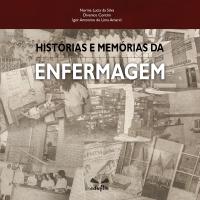 Tem uma faixa vermelha no topo com o nome dos autores em  branco, depois vem o título principal abaixo da faixa, em preto e branco. O plano de fundo é uma colagem em tons sépia que sobrepõe recortes de jornais de época — com manchetes que remetem à FMTM e aos cursos de Enfermagem e Medicina, sobre uma foto suavizada do complexo hospitalar.